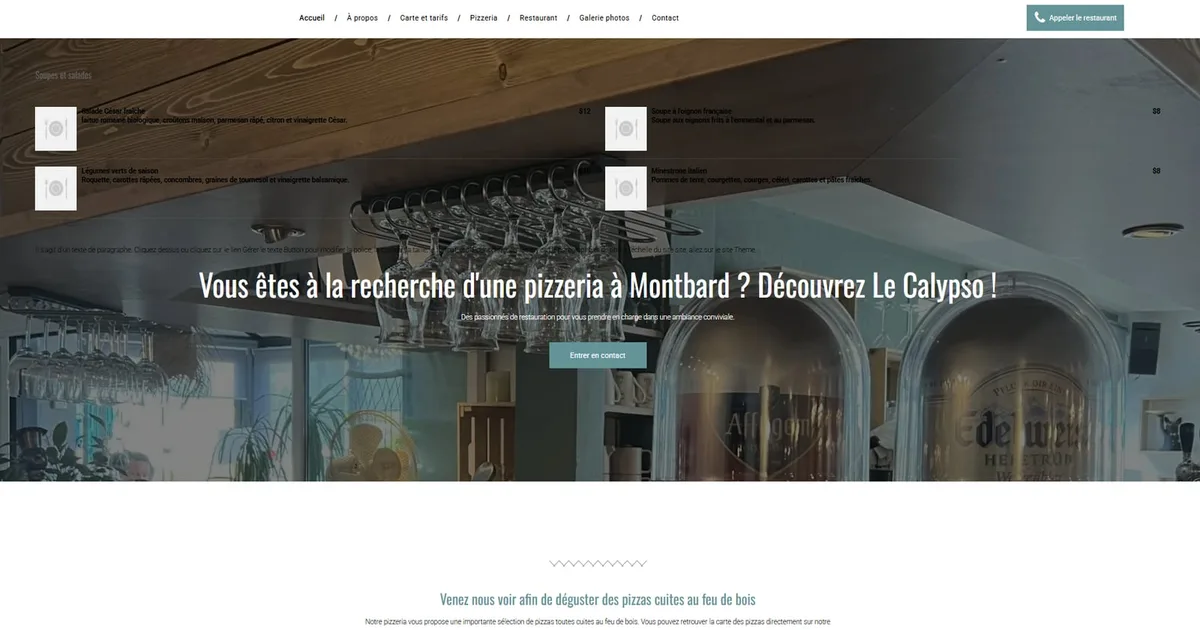 Le site Le Calypso avant la refonte