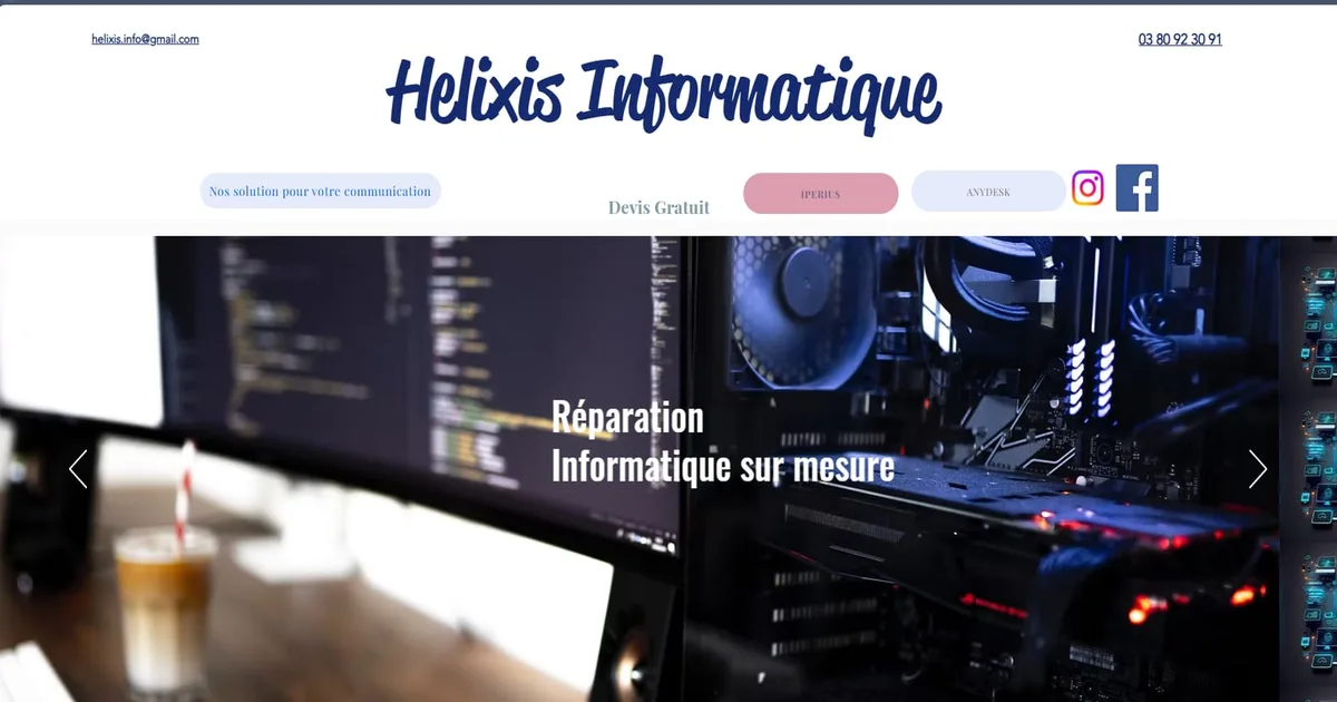 Le site Helixis Informatique avant la refonte