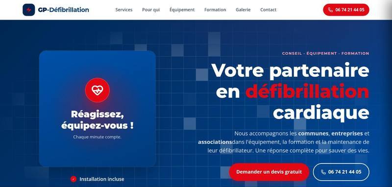 Aperçu du site web de GP-Défibrillation