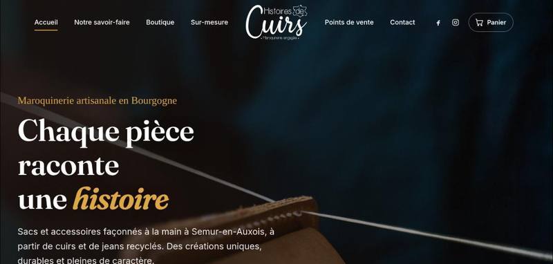 Aperçu du site web de Histoires de Cuirs