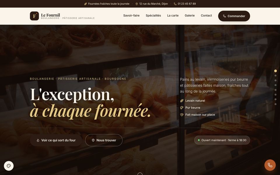 Aperçu du site : boulangerie-pâtisserie artisanale