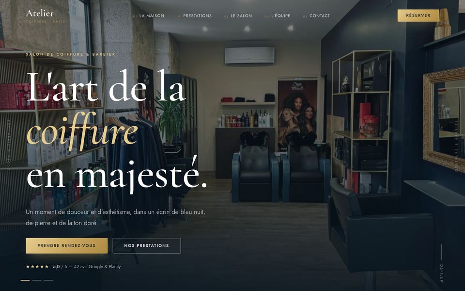 Aperçu du site : salon de coiffure et barbier