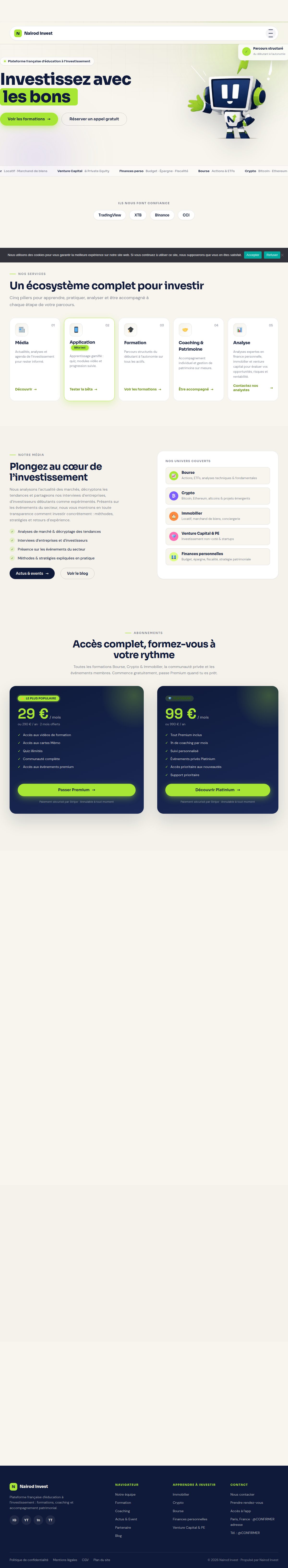 Site WordPress de Nairod Invest, média et formation en investissement