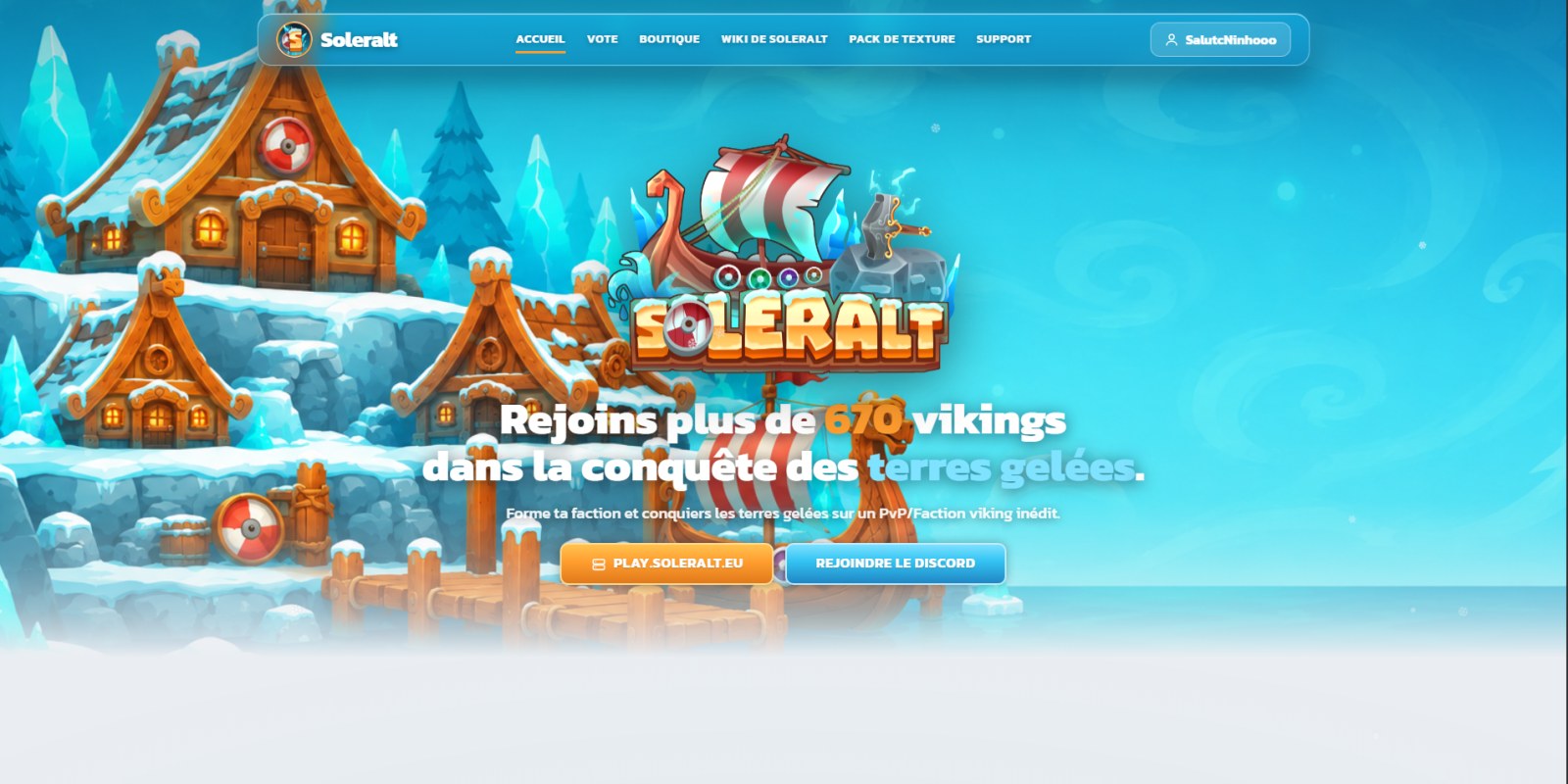 Site web du serveur de jeu Soleralt